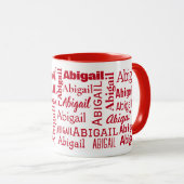 Rode ABIGAIL naam op wit Mok (Voorkant rechts)