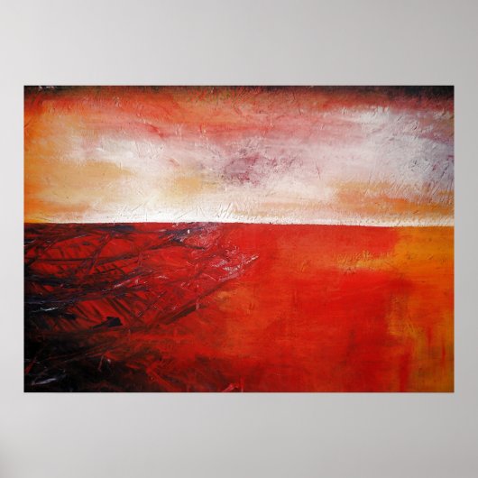 Rode Abstract Canvas Schilderij Print Modern Creat (Voorkant)