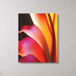 RODE ABSTRACTE BLOEM CANVAS AFDRUK