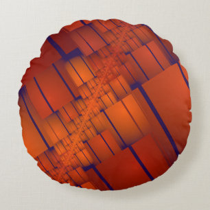 Rode abstracte geometrische decoratie rond kussen