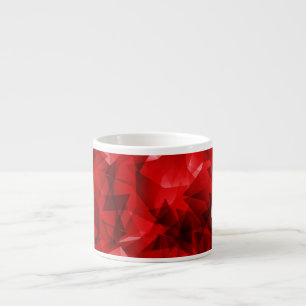 Rode Abstracte Geometrische Kristal Achtergrond Espresso Kop