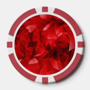 Rode Abstracte Geometrische Kristal Achtergrond Poker Chips