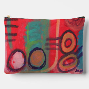 Rode Abstracte Kunst Make-uptas Etui