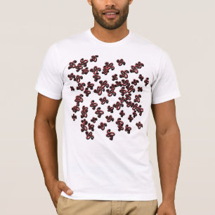 Rode Abstracte Kwast Patroon Streetwear T-shirt