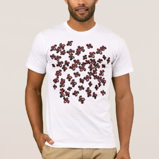 Rode Abstracte Kwast Patroon Streetwear T-shirt