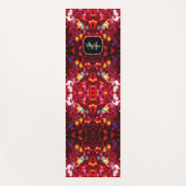 Rode abstracte mozaïekglitter mandala Monogram Yogamat (Voorkant)