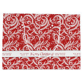 Rode Abstracte sneeuwvlok Patroon#10 ID1009 Groot Cadeauzakje (Achterkant)