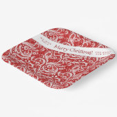 Rode Abstracte sneeuwvlok Patroon#10 ID1009 Papieren Bordje (Gebogen)