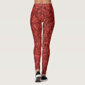 Rode Abstracte textielstof Leggings (Achterkant)