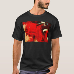 Rode Abstracte verf T-shirt