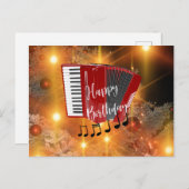 Rode Accordeon, Gefeliciteerd verjaardagsgroet Briefkaart (Voorkant / Achterkant)