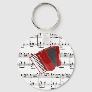 Rode Accordeon - Laten we Polka spelen Sleutelhanger