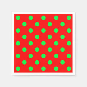 Rode Achtergrond Groene Polka Dots Design Servet