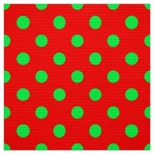Rode Achtergrond Groene Polka Dots Design Stof