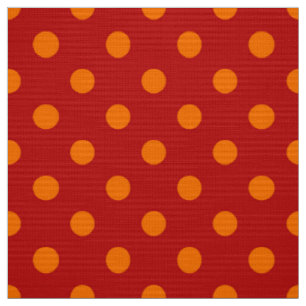 Rode Achtergrond Sinaasappel Polka Dots Design Stof