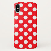 Rode Achtergrond Witte Polka Dot Case-Mate iPhone Case (Achterkant)