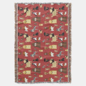 rode achtergrondhonden patroon. deken (Voorkant Verticaal)
