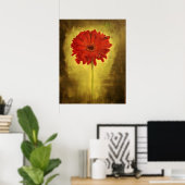 Rode Afrikaanse Daisy Poster (Thuiskantoor)