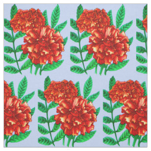 rode Afrikaanse goudsbloemen bloemenprint Stof