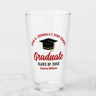 Rode afstudeerfeest verjaardagsfeest glas