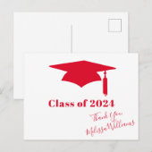 Rode afstudeerhoed - Dank je wel Briefkaart (Voorkant / Achterkant)
