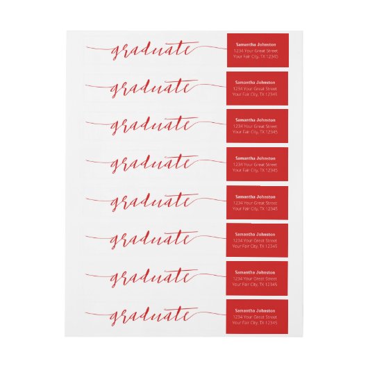 Rode afstudeerscriptie moderne wrap-around label (Vel)