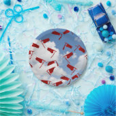 rode afstuderen petten in de lucht papieren bordje (Feest)