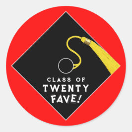 Rode Afstuderen van 2025 Ronde Sticker