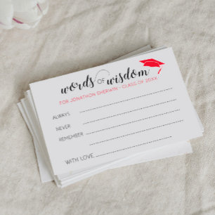 Rode Afstuderen woorden van Wisdom Advice voor Afs Advieskaart
