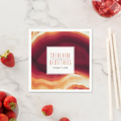 Rode agaat slice geode moderne herfst bruiloft servet (Insitu)