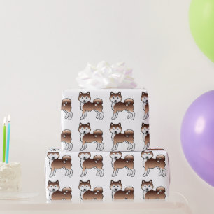 Rode Alaskan Malamute Leuke Hond Patroon Cadeaupapier