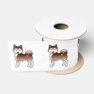 Rode Alaskan Malamute Schattige Cartoon Hond Lint