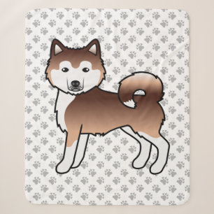 Rode Alaskan Malamute Schattige Cartoon Hond Sherpa Deken