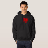 Rode Albanese adelaar Hoodie (Voorkant volledig)