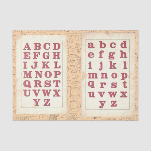  rode alfabet Typografie Mathematisch collage Tissuepapier (Voorkant)