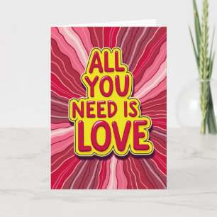 Rode 'Alles wat je nodig hebt is Liefde'-kaart Kaart