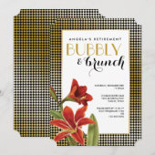 Rode Amaryllis Bloem Goud gecontroleerd Kaart (Voorkant / Achterkant)