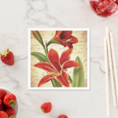 Rode Amaryllis Kerstmis Bloem Botanisch Servet (Insitu)