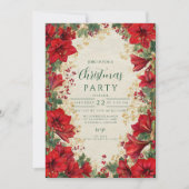 Rode Amaryllis rustieke kerstvakantie Kaart (Voorkant)