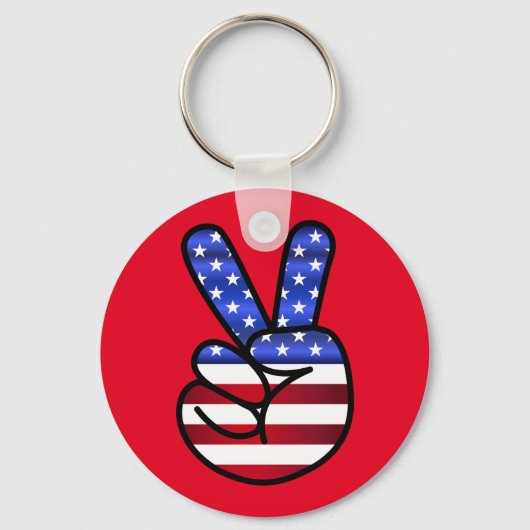 Rode  Amerikaanse vlag Sleutelhanger (Voorkant)