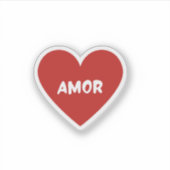 Rode Amor Hart Sticker (Voorkant)