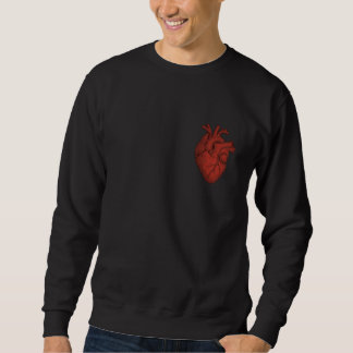 Rode Anatomische Hart Vintage Hoodie Trui