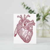 Rode  anatomische hartslag briefkaart (Staand voorkant)