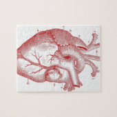 Rode anatomische hartslag legpuzzel (Horizontaal)