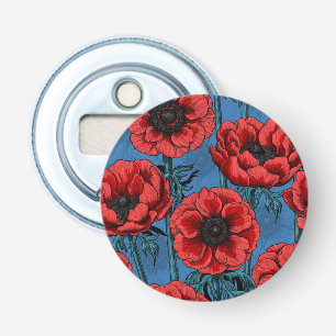 Rode anemontuin button flesopener