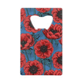 Rode anemontuin kredietkaart flessenopener (Achterkant)