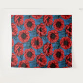 Rode anemontuin wandkleed (Voorkant (horizontaal))