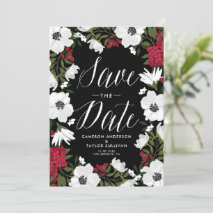 Rode Anemoon Blooms Save the Date Aankondiging