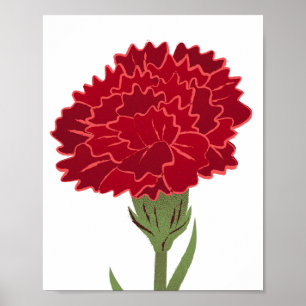 Rode anjer bloem poster