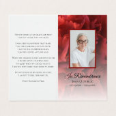 Rode Anjer Bloemen Begrafenis Gebed Visitekaartjes (Buitenkant ongevouwen)